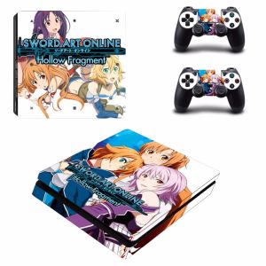 Наклейки Sword Art Online Hollow Fragment PS4 Slim Skin Skeer Decal для Sony PlayStation 4 Консоль и контроллер PS4 Slim Skink Sticker