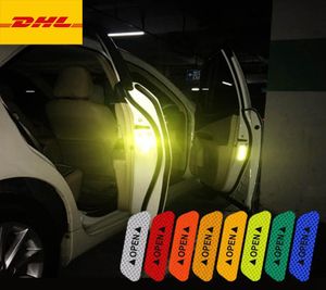 4PcsSet Car Door Reflective Tape Safety Warning AntiCollision Stickers OPEN Style Decals Automobiles Exterior Decor Parts DHL Fr1809582