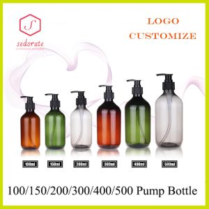 Bottles 10/20/50pcs PET Bottles With Pump Lid 100ML 150ML 300ML Empty Plastic Boston Refillable Bottle Shampoo Container Bottles XD2803