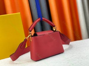 M23766 M56071 CAPUCINES MM MINI Designer women bag genuine calf leather cross-body clutch purse handbag shoulderbag top handles tote