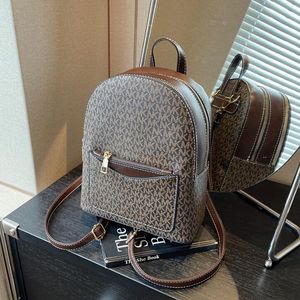 Factory sales womens shoulder bag classic atmospheric letter printing retro handbag double zipper leisure backpack college wind contrast leather backpack 601#