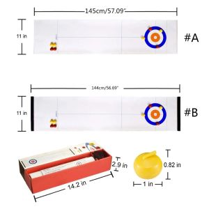 Games Tabletop Curling Game for Kids, Adults & Family Fun Indoor Sports Game Come with Tabletop Curling Stones, Easy to Drop Shipping