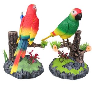 Electric Chirping Bird Voice Control Singing Parrot Motion Sensor Activation Body Move With Pen Holder Kids Toy Christmas Easter Birthday Party Gift