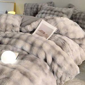 sets Winter Luxury King Queen Size Bedding Set Home Textiles Thickened Warm Plush Duvet Cover Bed Sheet Pillowcase 4pcs Bed Linen Set