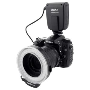 アクセサリーMEIKE FC100 FC100マニュアルLEDマクロリングフラッシュライトは、Canon Nikon Olympus PentaxデジタルDSLRカメラ用の7つのアダプターリングを備えています