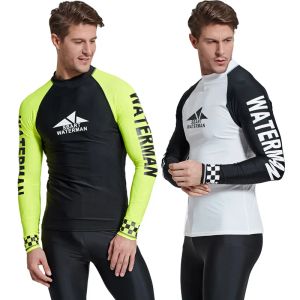 Ternos sbart 1pc homens mergulhar snorkeling t camisetas de mergulho ternos de mergulho Tops Mangas compridas surfando guardas de banho masculina maiúsculas