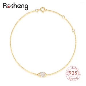 Charm Bracelets 925 Sterling Silver Simple Thin Round Zircon CZ Bracelet For Women Female Friend Fine Jewelry Wedding Party Gift