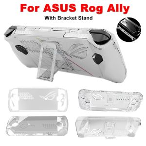 Braket Standı Stand Şok TPU+PC Kapağı ile Rog Ally Clear Case ASUS ROG ALLY aksesuarı için tam koruyucu şok geçirmez kabuk