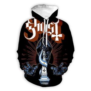 رجال رجال Sweatshirts Ghost Band Hoodies 3D Print Man Women Fashion Athrowwear Hip Hop Y2K Hoodie Pullovers Disual Wooded Sweatshirts Kids Clothing 240424