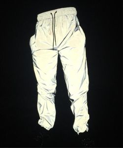 Reflective Pants Men 2020 Brand Hip Hop Dance fluorescerande byxor Casual Harajuku Night Sporting Jogger Grey Plus Size X11162000800
