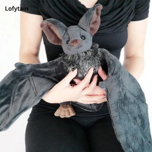 Pillow Lofytain 30/cm Stuffed Bat Doll Plush Throw Pillow with Realistic Foldable Wing Seat Cushion Halloween Xmas Ornament Bat Dolls