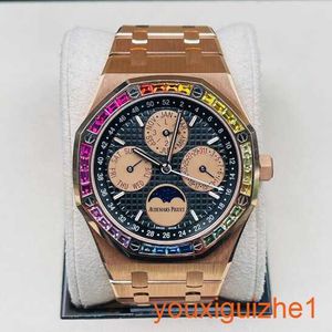 AP Timeless Wristwatch Royal Oak Series 26614or Rainbow Plate Calender Watch Mens Automatic Mechanical Watch Limited Watch