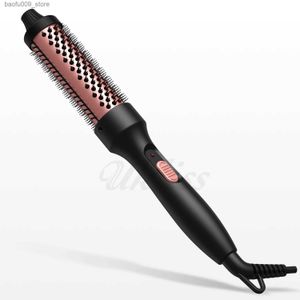 Curling Irons 3-em 1 Brush quente Curler de cerâmica pente de aquecimento rápido Viagem ferro dual ptc q240425