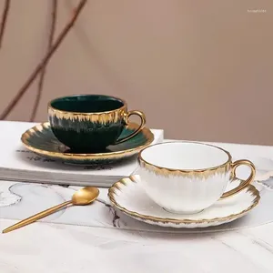 Cups Saucers Nordic Luxury Phnom Penh Coffee Cup And Saucer Household Ceramic High-end Afternoon Tea Water Flower