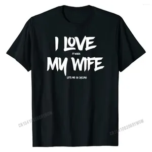 Men's Suits NO.2A1760 I Love It When My Wife Lets Me Go Cycling Funny T Shirt Customized Cotton Men Tops 3D Printed Funky Tshirts