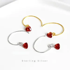 Stud Earrings Korean Version 925 Silver Dangle With Zircon For Women Simple And Personalized Fashion Jewelry