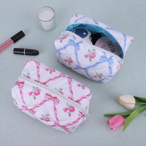 Bolsas de cosméticos Bolsa de maquiagem de viagem floral fofa com zíper Bolsa de armazenamento para mulheres para mulheres meninas