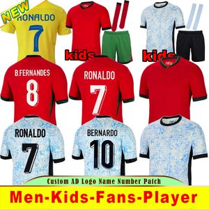 2024 EURO Portugal Soccer Jerseys Joao Felix Pepe Bermardo B.Fernandes Camisa de Futebol J.Moutinho 24 25 Camisa de futebol em casa Homens Kit Kit Women Ronaldo