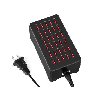 Laddare 150W USB -laddningsstation USB Plug Charger 30Port Desktop Charger Kompatibel för iOS Android System