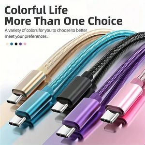 1m 2m 3m 60W Fabric Nylon Braided Quick Charging C to C Cable Fast Charge Type C To USB-C Cable For Samsung Galaxy S23 S24 Utral Htc lg Android phone