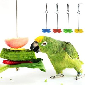 Andra fågelförsörjare Hallare Small Animal Hanging Feeder Toy Fruit Vegetable Spett for Cage