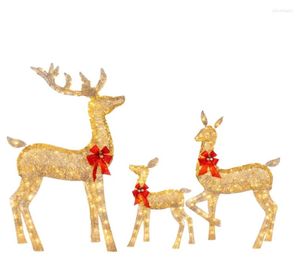 Lâmpadas de mesa 3 peça Decorações de Natal Rena Rena Xmas Decoração de Deer Família ao ar livre de cervos para Yards2497717