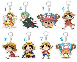 Keychains Keychain Woman One Piece Key Chain Men Luffy Pendant Ring unisex Elegant Holder Akrylsmycken Tony Chopper Brelok3287277