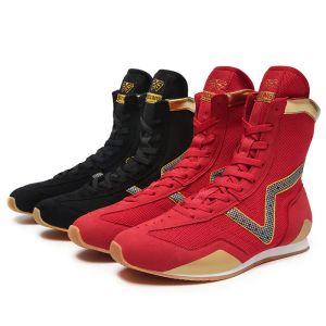 Stivali boxe professionisti stivali da combattimento coppie scarpe da wrestling leggera uomo donna high top sport scarponi da boxe stivali da boxe