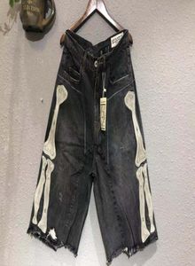 2020 calças de verão masculino jeans capris chok kapital caxempt 19ss bordas costela lava -jeans shorts casuais high street2053785