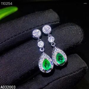 Bolzenohrringe KJJJAXCMY Feinen Schmuck 925 Sterling Silber Eingelegtes natürliches Emerald Female Ohrstock unterstützen Erkennung