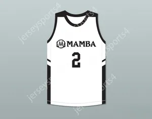 Nome personalizzato da uomo Youth/Kids Gianna 2 Mamba Ballers White Basketball Jersey versione 2 S-6xl cuciti