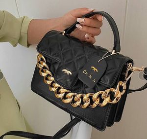 Ch- 디자이너 어깨 가방 여성 패션 체인 캐주얼 크로스 바디 백 커버 자기 크로스 바디 레이디 미니 가방