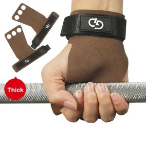 Lifting Sports Leather Gymnastics Hand Grips Gym Equipment Dumbbells Palm Guard with Wrist Support for Crossfit Deadlifts Protection