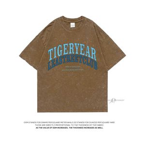 メンズTシャツextfine 2023 Primavera Tie Dye ts Vintage Afligido Camisa Masculina Strtwear特大Cido Lavado T Camisas Topo Y2K H240425