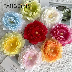 Dekorativa blommor 30-50 st/parti 14 cm pionhuvud Artificiell blommor diy scrapbooking girland bakgrund bröllop fest hem dekoration