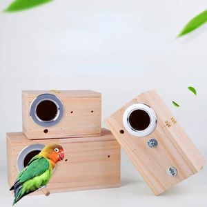 Breeding Cage Outdoor Cockatiel Medium Accessories And Wooden Decoration Box House Large Bird Garden Small Parrot 240419