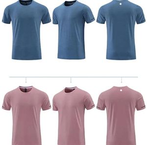 LU LU L -R661 Men Yoga Outfit Gym T shirt Exercise & Fitness Wear Sportwear Trainning Basketball Running Ice Silk Shirts Outdoor Tops Short Sleeve Elastic Breathable 632