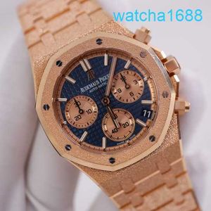 Pulro de movimento AP Relógio da Royal Oak Series 26239 Men's Rose Gold Blue Face automático Swiss Swiss Famous Luxury Sports Watch Diâmetro 41mm