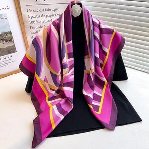 Scarves 35" Square Silk Like Head Scarf - Women's Fashion Feeling For Hair Wrapping And Sleeping At Night