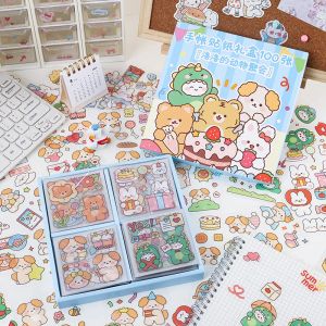 Dresses 100pcs/lot Cute Cartoon Animal Series Let's Go Party Pvc Sticky Stickers Set 8*8cm Diy Scrapbooking Decoration Children Gift