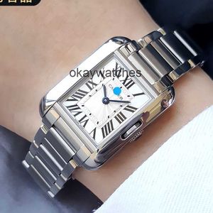 Kadranlar Çalışan Otomatik Saatler Carter It It Women Womens Watch Tank Serisi Square Quartz Yeni W5310022