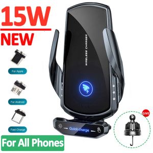 Chargers 15W Car Wireless Chargers Magnetic Infrared Induction Car Phone Holder For iPhone 14 13 11 X Samsung S20 Xiaomi Fast Charging