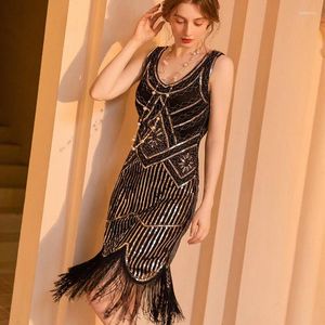 Stage Wear Sequin Tassel HigH-end Dinner Party Dress 1920s Host 8002