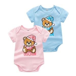 Tasarımcılar Giysileri Moda Bebek Onesie Yaz Pamuk Üçgen Tasarımcı Bebek HA Saptılı Ganimet Katlı Erkek Bebek Kadın Bebek Yaz 0-18 Ay