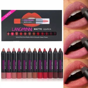 Lippenstift Matte Lippenstift Set Make -up wasserdichte nackte Samt Lip Stick Stift Non -Stick Cup Lippen Make -up Kosmetik Tint Lip Balm Kit feuchtigkeitsspendend