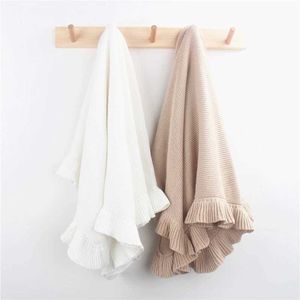 Toalhas Restas de bebê Cobertoras de bebê Ruffle swaddle envoltem cobertor infantil de verão colcha alta absorvente toalha de chuveiro ar condicionado cobertor