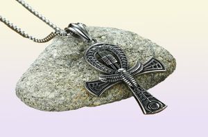 38x58 мм Большое антикварное серебряное египетское ожерелье Ankh Pendants в Stainelss Steel Key of Life Countrace Защита ювелирных изделий5404416