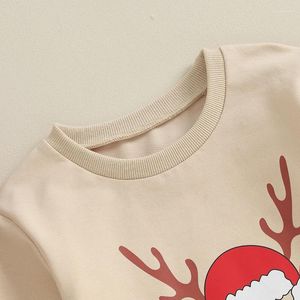衣類セット3-6Tベイビーボーイクリスマス服セット幼児の子供の服の鹿鹿プリント長袖丸いネックトップ