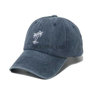 Designer Ball Caps Hat soft top hat female summer outdoor washing baseball cap used cowboy sun hat coconut tree duck hat male Hats