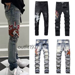 Jeans de grife para homens jeans Pant Ripped Ripped High Street Fashion Brang Pantalones jeans